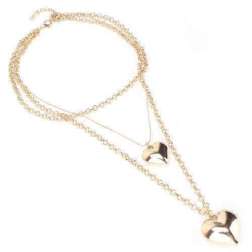 Herz-Anhänger Layer-Kette Gold 2