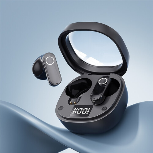 (black) New Mini TWS Bluetooth Earbuds Half In Ear Low Delay Long Battery