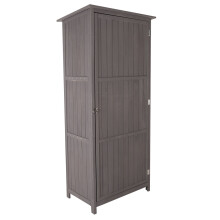 CHARLES BENTLEY FSC 100%, Wooden, Storage Shed, Grey, Tall, Small, Outdoor, Garden Storage, Outdoor Storage, Shelves, Hooks, Space Saving, Internal