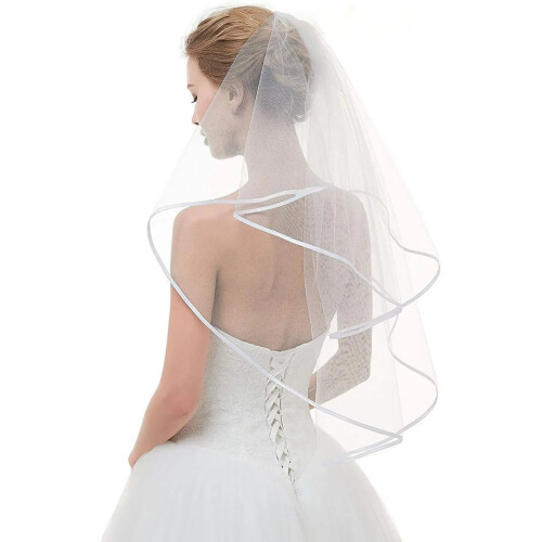 Hochzeitsschleier, doppellagig, 60/80 cm 1