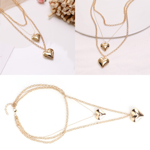 Herzkette mehrlagig Gold Damen 2