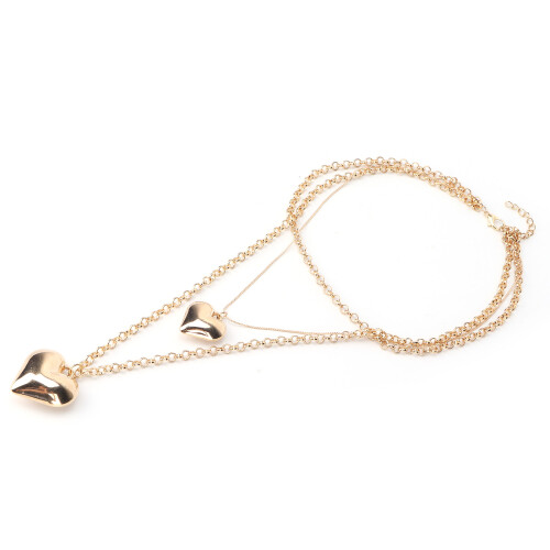 Goldene Layerkette Herz Damen 2