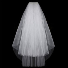 Doppellagiger Hochzeitsschleier, beige