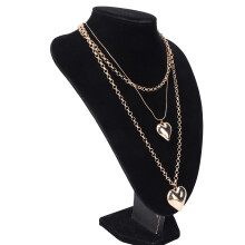 Herzkette mehrlagig Gold Damen