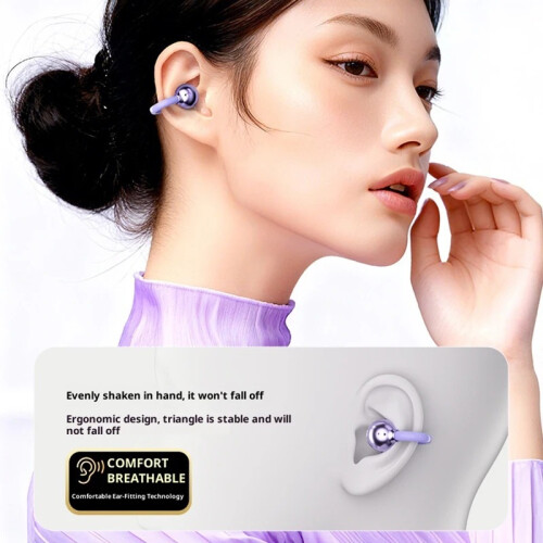 (WHITE) Wireless Bluetooth 5.4 Earclip Headset Power Display 360 ACS Panoramic Sound 1