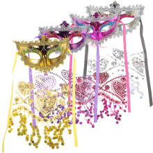 4St Decoratieve Maskers Met Kant Toneel En Carnavalsfeest