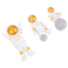 3St Gouden Astronaut Speelgoed En Taartversiering PVC