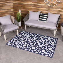 Charles Bentley Weatherproof Outdoor Rug Polypropylene Blue, 120 x 170 cm