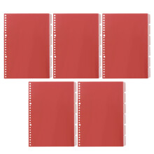 5St Plastic Scheidingsvellen B5 Donkerrood Waterbestendig Organiseer