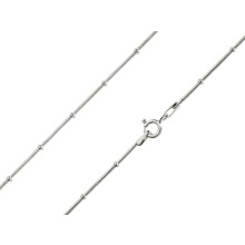 (7.5"/19cm, 1.9mm) 925 Sterling Silver Bracelet Chain Snake with Bead Stations 7.5in UK Made
