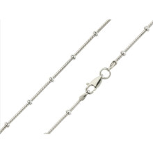 (7.5"/19cm, 2.7mm) 925 Sterling Silver Bracelet Chain Snake with Bead Stations 7.5in UK Made