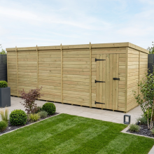 17 x 8 Pent Shed Tanalised (Single Door, No Windows)