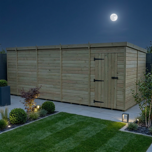17 x 8 Pent Shed Tanalised (Single Door, No Windows) 2