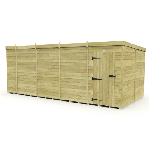 17 x 8 Pent Shed Tanalised (Single Door, No Windows) 1
