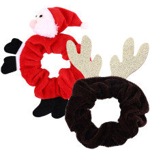 2St Kerst Scrunchies Haarbanden Kleurrijk Voor Dikke