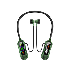 (green) Bluetooth 5.4 Neckband Earphones Color Screen Wireless Sports Headset