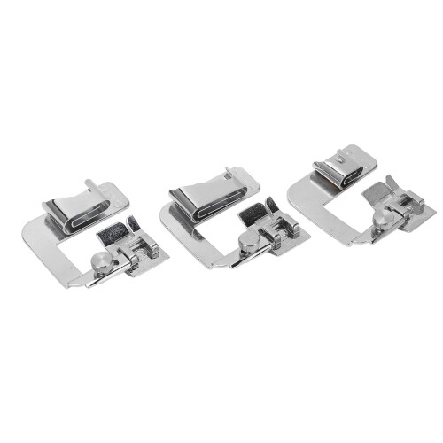 3-fach Rollsaum-Nähfuß Edelstahl Set