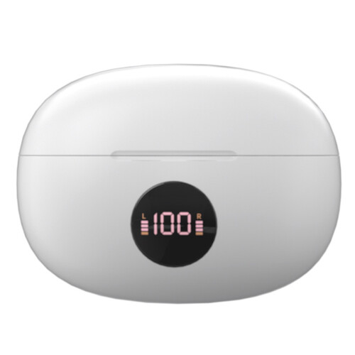 (WHITE) Wireless Bluetooth 5.4 Earclip Headset Power Display 360 ACS Panoramic Sound