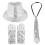 1Set Glimmend Jazz Hoed Handschoenen Stropdas Set 7