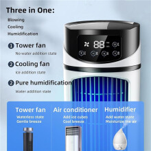 Ventilatore evaporativo con oscillazione a 6 velocità e timer, silenzioso, per scrivania, casa e ufficio.