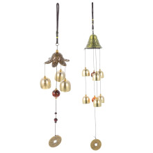 2St Vintage Stijl Windbel Goudkleur Met Touw Voor Patio En