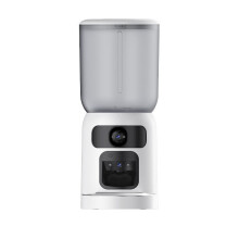 (WHITE) Wifi Dual Cam Auto Pet Feeder 5L 2K Video Laser Toy