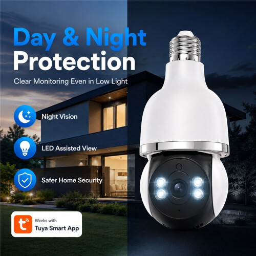 2K Bulb Security Camera 24GHz Socket Cam Remote Control