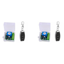 2X 12V Single Channel Relay Module Universal Wireless RF Relay Receiver + 2 Remote Controller
