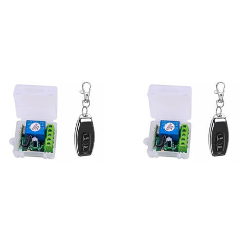 2X  12V Single Channel Relay Module Universal Wireless  RF Relay Receiver + 2 Remote Controller
