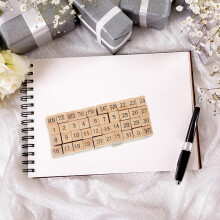 40 stk. trestempelsett med ukenummer og alfabet for scrapbooking og journalføring