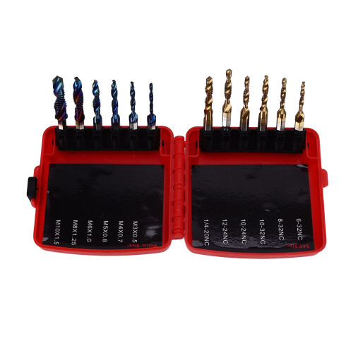 HSS Kombi-Gewindebohrer 12er Set metrisch imperial 1