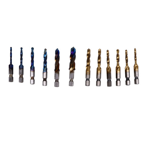 HSS Kombi-Gewindebohrer 12er Set metrisch imperial 1