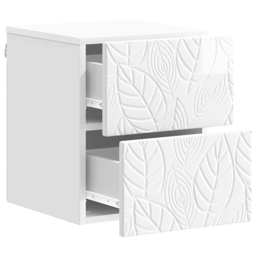 VidaXL vidaXL Wall-Mounted Bedside Cabinet 2 pcs High Gloss White 1