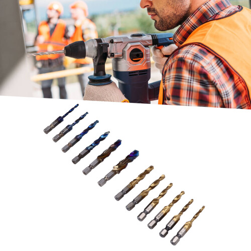 12-teiliges HSS Kombi-Gewindebohrer-Set blau 2
