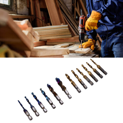 12er Set HSS Kombi-Gewindebohrer metrisch imperial 1