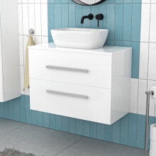 Nes Home 800mm Wall Hung Drawers Vanity Unit with Basin and Worktop