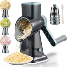 (Gray) Feliator Vegetable 3 in 1, BYONDSELF, 3 Replaceable Blades, with Cleaning Brush, ABS/Stainless Steel, Blue