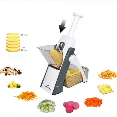Multifunctional Vegetable Slicer 30 Different Cuts Kitchen Mandoline Potato Press Handheld Foldable Gray