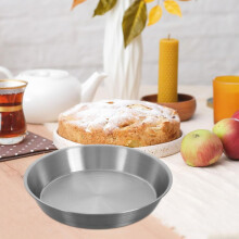 Rundt snackskap for kjæledyr, sklisikker, rund bakeform i rustfritt stål, stor stekeplate