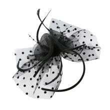 1Fascinator Hoofdband Bloom Bloem Zwart Elegant Bruiloft