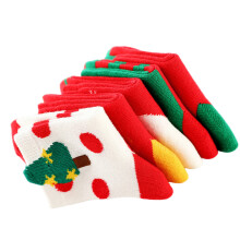 5Paren Cotton Kerstsokken Voor Kinderen, Mid- , Schattig Design