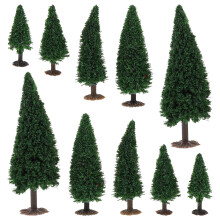 10St Mini Kerstbomen Kunststof Voor Treinscène Decoratie