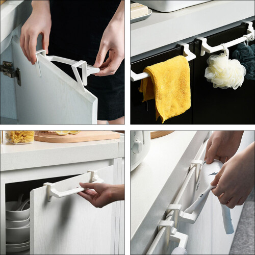 3St Duurzame Door Storage Rack Clip-on Wit ABS 2