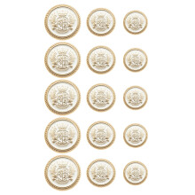 15St Ronde Legering Naaiknopen, Britse Stijl Kleding Decoratie