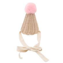 1St Decoratieve Rotan Hoed Kinderen Zonnige Fotoprop