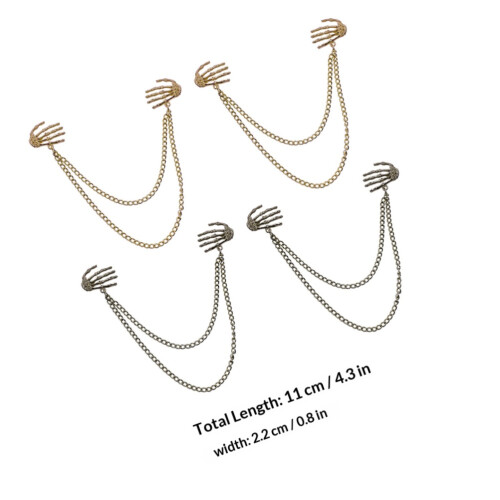 4St Modieuze Skeleton Palm Corsage Zinklegering Broche 1