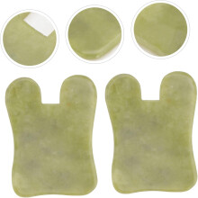 2 stk. Jade Skrapebrett Natur Gua Sha Verktøy for Ansiktsmassasje Hudpleie Ansikts Gua Sha Bord Massasjeplate