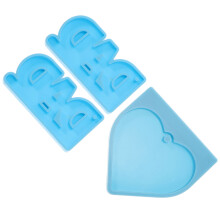 3St Blauwe Siliconen Hartvorm DIY Mal Voor Hangers En Sleutelhangers