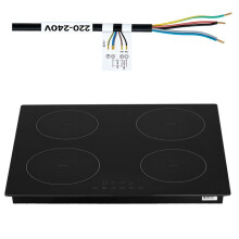 Placa de Indução 4 Zonas 59 cm-Duoku-Tabela de Cozinha Embutida 7000 W, Adequada para Cozinha e Campers, Tela Touch LED