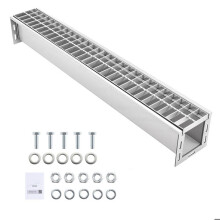 Caniveau de Drainage Linéaire-Duoku-996x148x140 mm avec Grille en Acier Galvanisé, Conçu Acier Inoxydable 304, Drainage des Allées